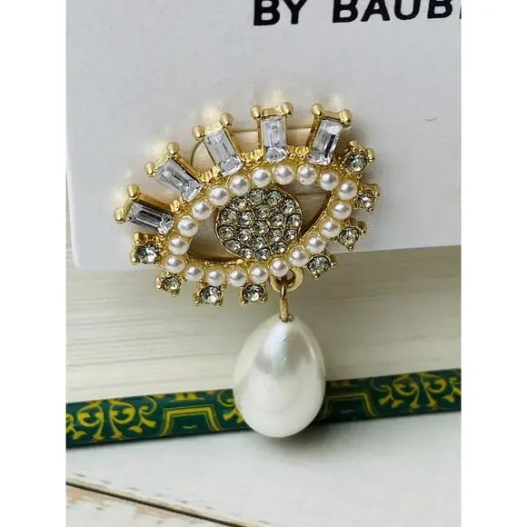 SUGARFIX by BaubleBar Evil Eye Faux Pearl Tear Drop New - Picture 3 of 7
